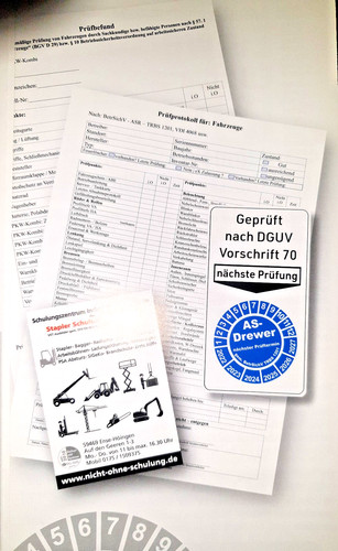 Prüfplakette braun neu uvv - neu,
